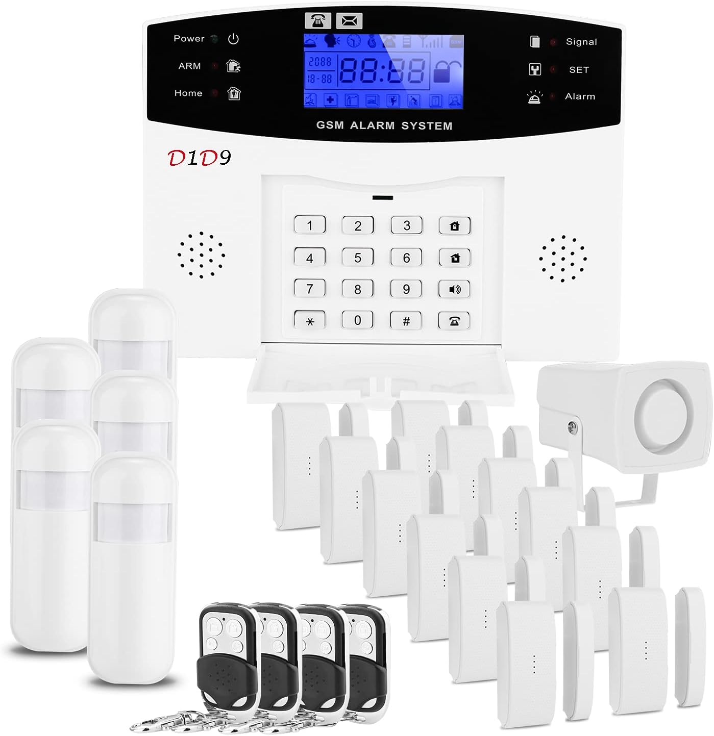 D1D9 Home Alarm System Wireless Built in Antenna Scare Burglar Away for DIY GSM House Security