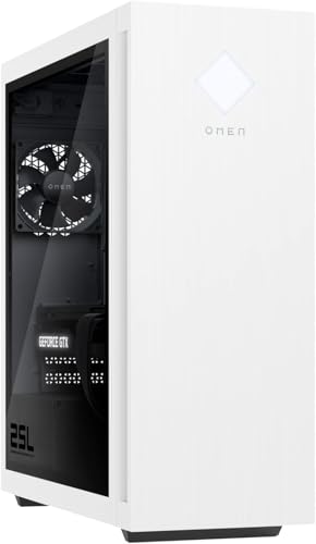 HP OMEN 25L Gaming Desktop PC | AMD Ryzen 5 5600G 6-Core | GeForce GTX 1660 Super | WiFi | HDMI | Display Port | White Lighting CPU Cooler | Windows 11 Home (16GB RAM | 1TB SSD)