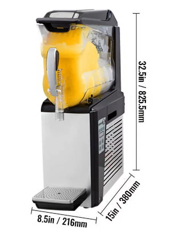 BENTISM Commercial Slushy Machine 10L Single-Bowl Full Size Slush Frozen Drink Machine 600W Commercial Use