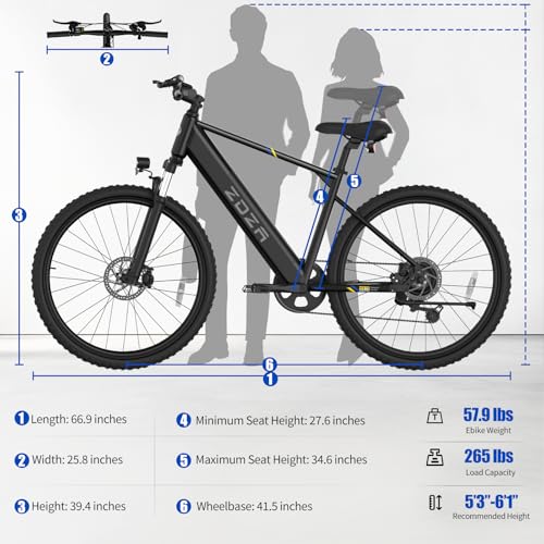 Electric Bike, 1000W Peak Motor, 26” Electric Mountain Bike, 375Wh Removable Battery, 40 Miles Range & 22 Mph Step-Over Ebike for Adults, Electric Bicycle for Commute, 7 Speed