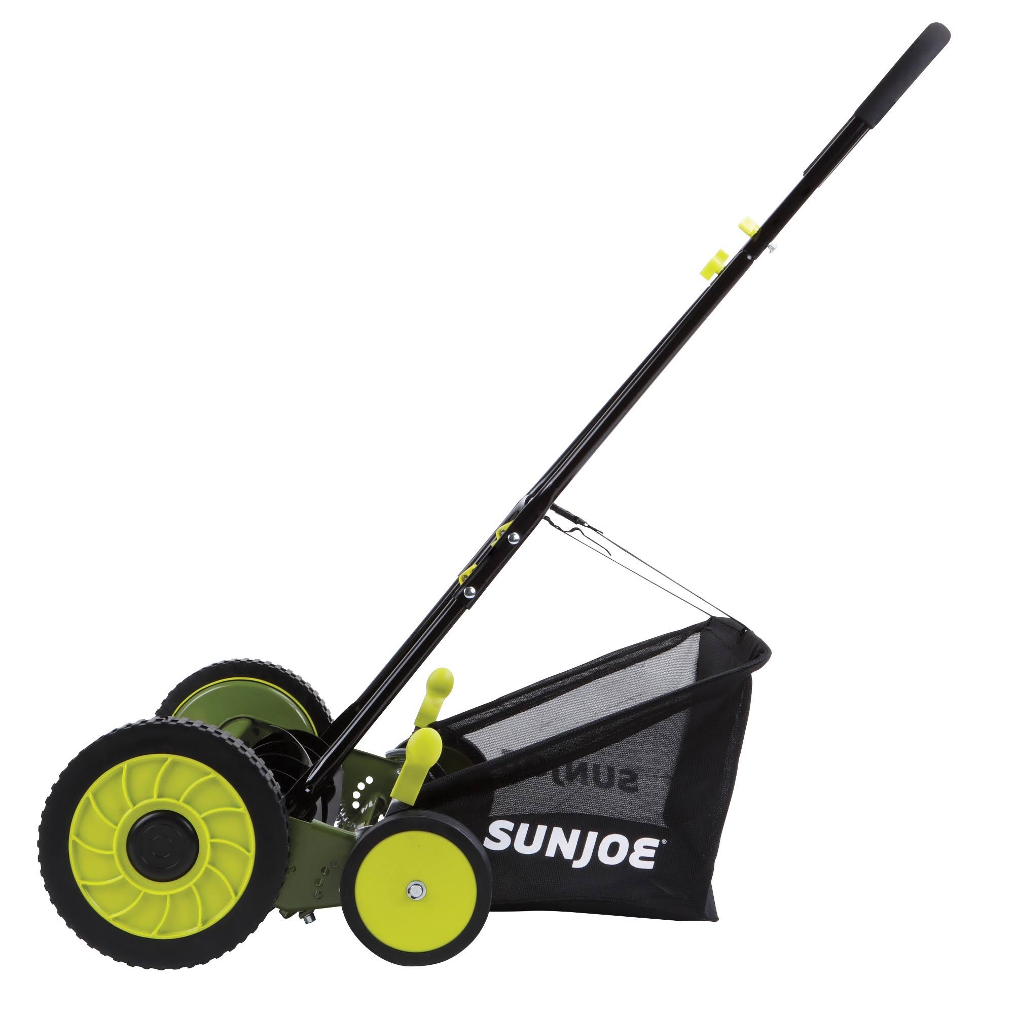 Sun Joe Manual Reel Mower with Grass Catcher, Black