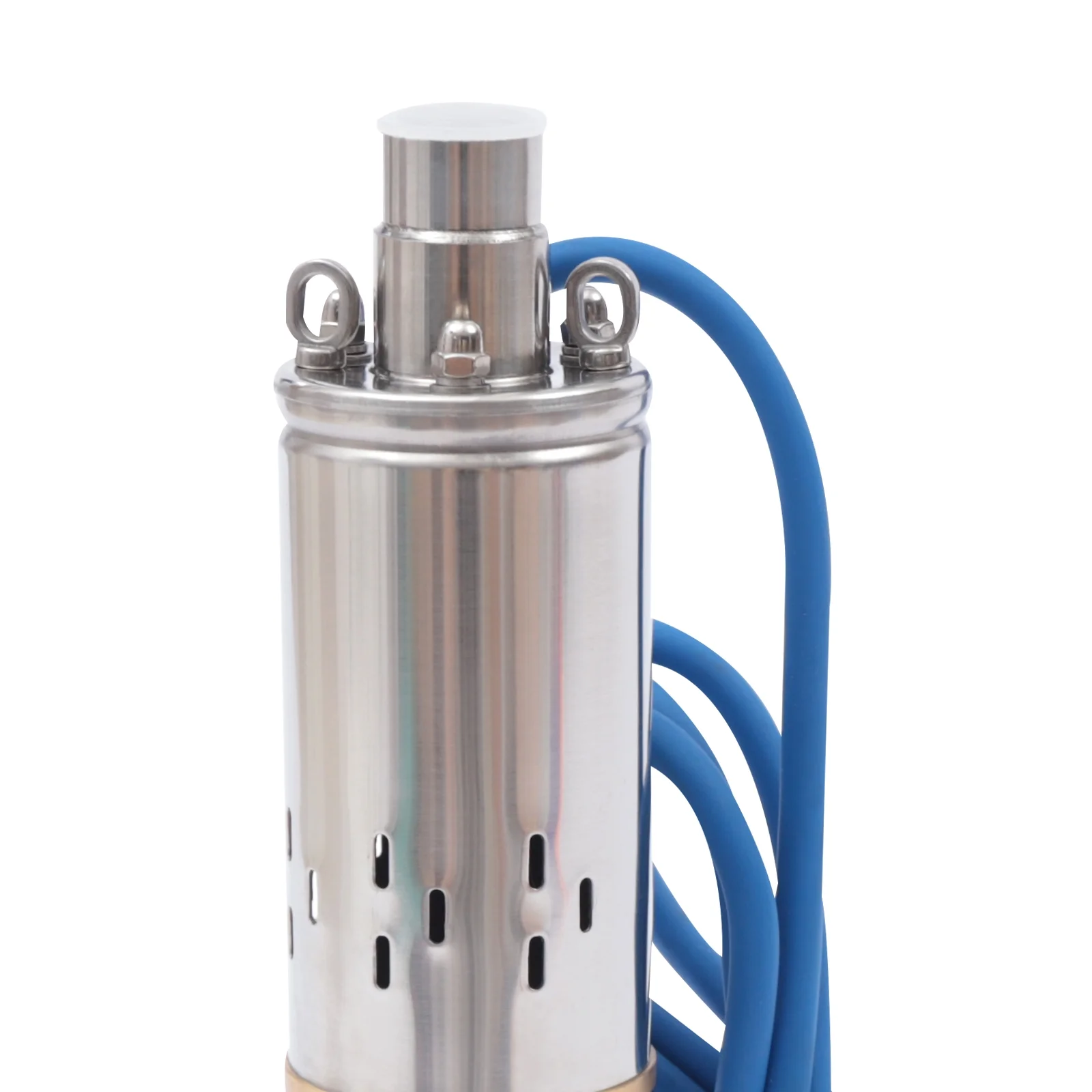 Loyalheartdy Deep Well Submersible Pump, 3" Stainless Steel Solar Water Pump Permanent Magnet Brushless DC Motor w/Controller 262'