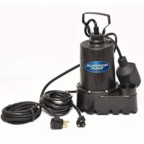 Superior Pump 92331 Tethered Iron Sump Pump, 1/3 HP