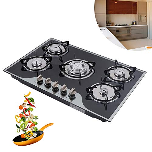 BEYANEE Gas Cooktop 30Inch, Built in Gas Stove 5 Burners, Stainless Steel Gas Hob, NG/LPG Convertible Gas Burners, Gas Range Top for Kitchen RV Outoor - Thermocouple Protection