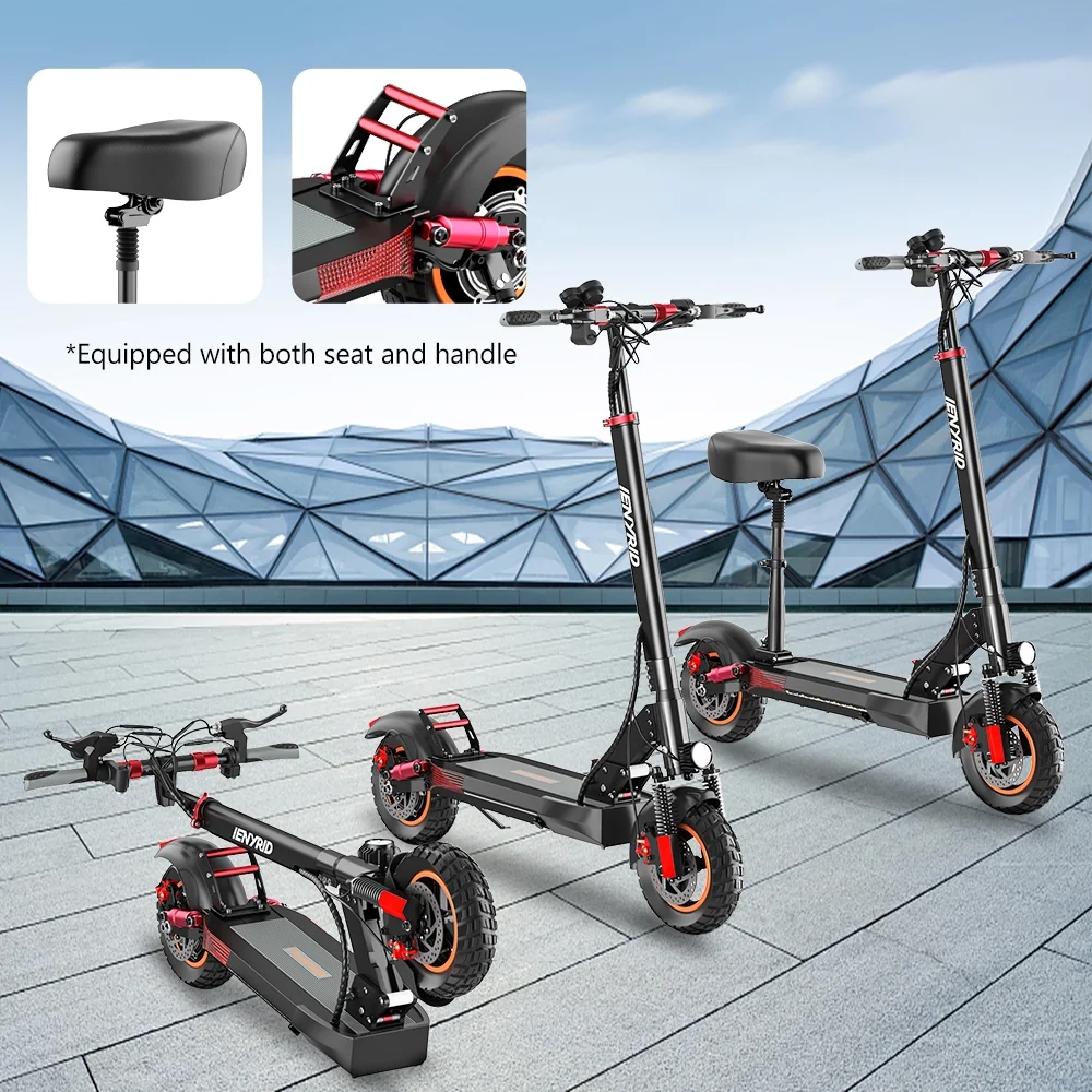 Electric Scooter 28 mph & 25 Miles 700W Kick Scooter, 10" Tires Folding E Scooter Triple Suspension with Seat, Gift for Adult Teens Kids Commuter