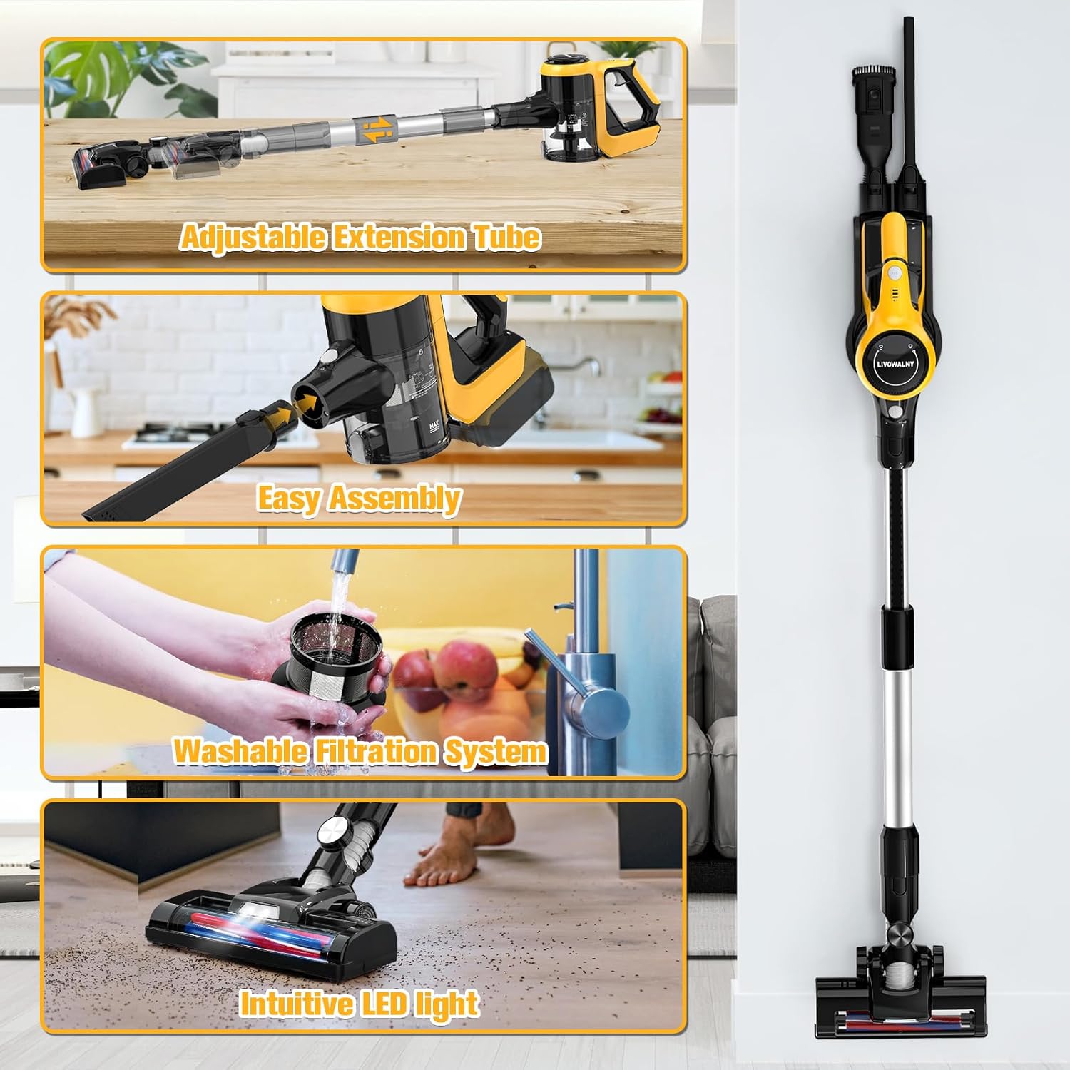 Cordless Vacuum Cleaner for DeWALT 20v/18v Battery (150W Upgraded)