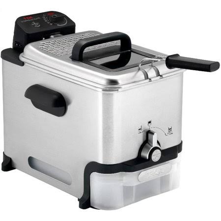 T-Fal Deep Fryer with Basket, Stainless Steel, Easy to Clean Deep Fryer, Oil Filtration, 2.6-Pound, Silver, Model Fr8000