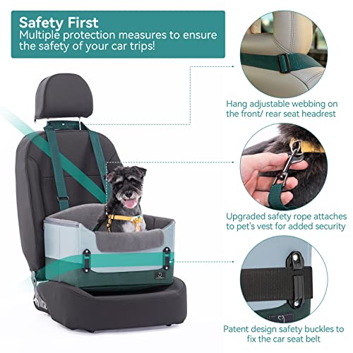 A4Pet Pet Dog Car Seat for Medium Dogs Large Dogs, 30 Inch Dog Booster Seat for Car with 2 Safety Leashes and Detachable Inner