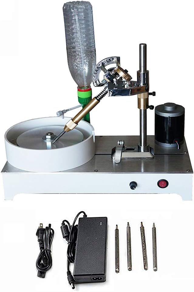 Gemstone Grinding Faceting Machine Faceted Gem Polishing Machine Jewelry Polisher Flat Grinder Lapidary Machine 2800RPM 120W (New Standard Machine)