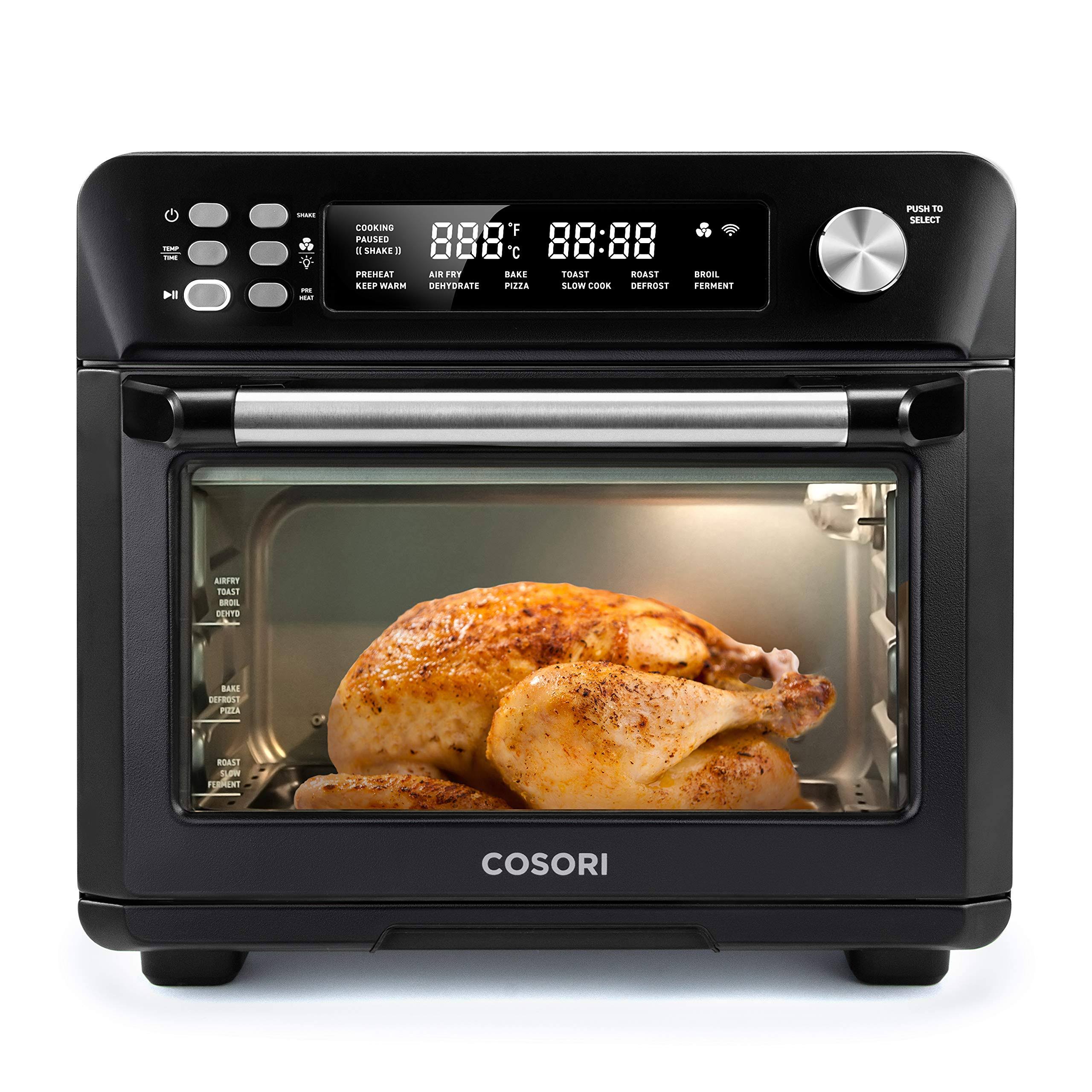 Cosori 12-in-1 Air Fryer Toaster Combo, Countertop Dehydrator for Chicken, Pizza and Cookies, Christmas Gift, Recipes u0026 Acce