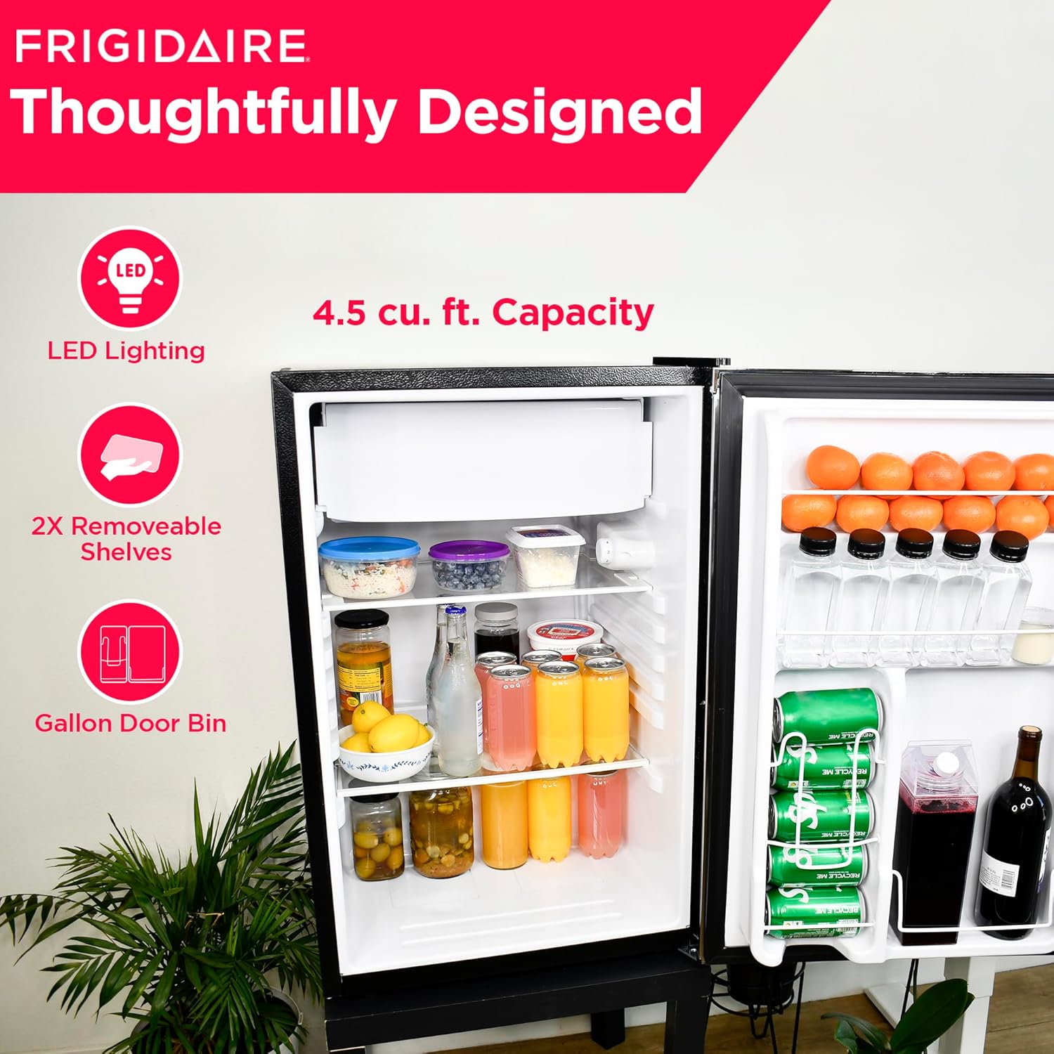 Frigidaire EFR492, 4.5 cu ft Refrigerator, Stainless Steel Door, Platinum Series