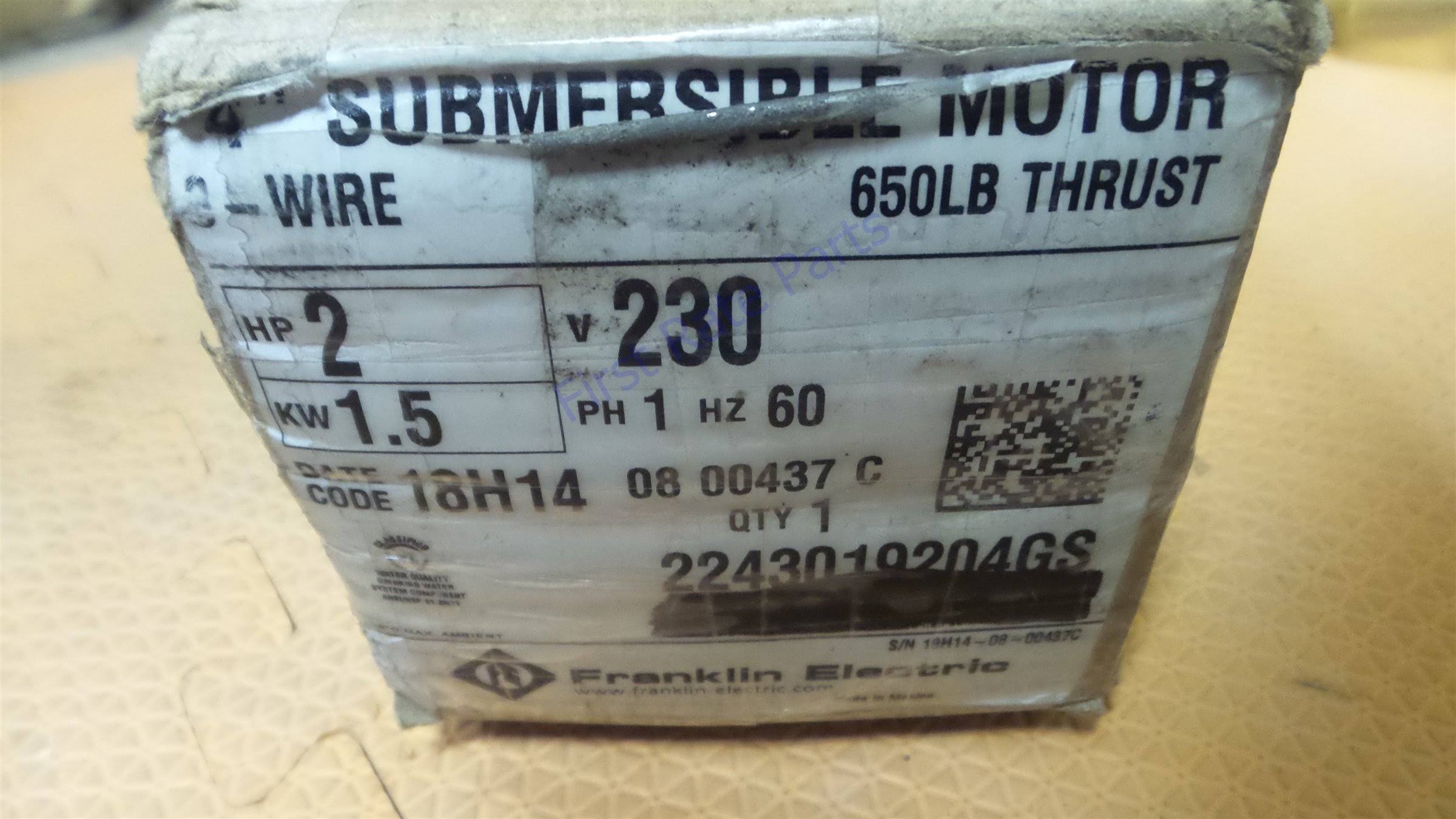 Franklin Electric Deep Well Submersible Pump Motor 2243019204S