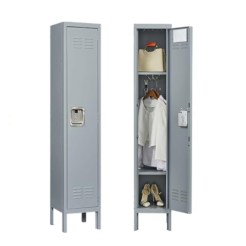Metal Storage Cabinet with 6 Door, 72" Locking Metal Garage Storage Cabinet, Industrial Storage Locker for School, Gym, Home, Office (Grey, 35.45 * 15.75 * 72in,6door)