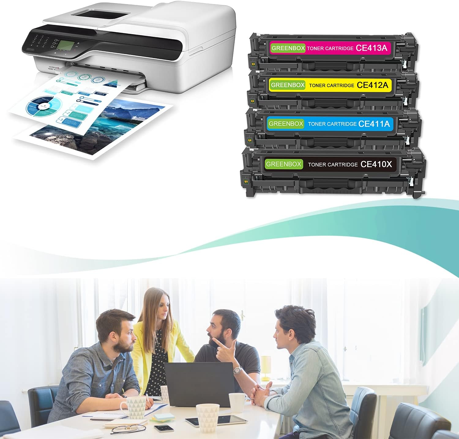 GREENBOX Compatible Toner Cartridge Replacement for HP 305X 305A for Pro 400 Color M451dw M451dn M451nw MFP M475dw M475dn M375nw Printer (1 Black, 1 Cyan, 1 Magenta, 1 Yellow)