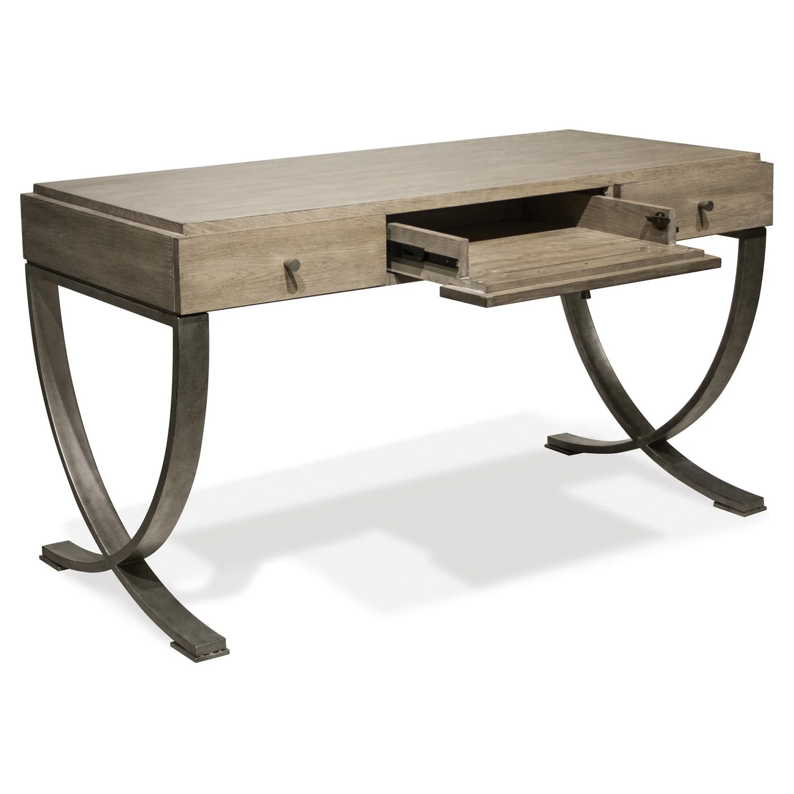Riverside Furniture Sophie Wood and Metal Writing Desk in Natural
