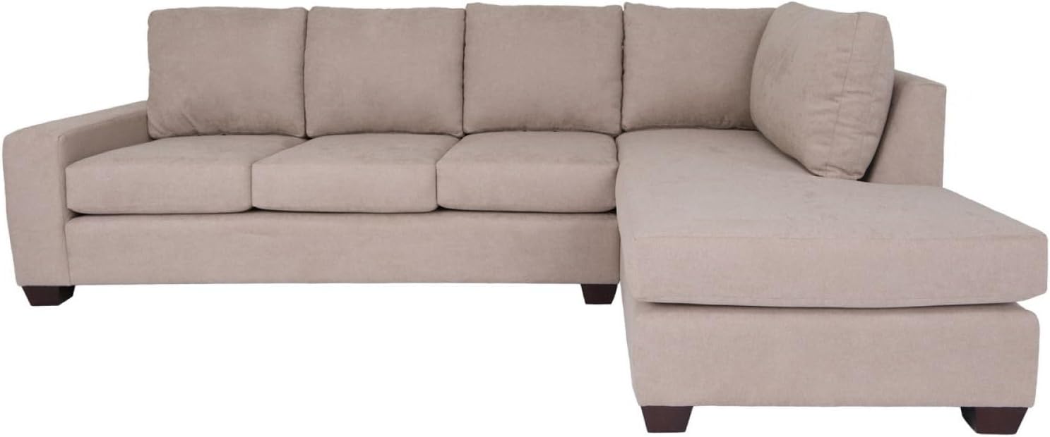 L Shaped Sectional Sofas for Living Room, Modern Sectional Couches for Bedrooms, Apartment with Solid Wood Frame (Tan, Polyester Nylon)
