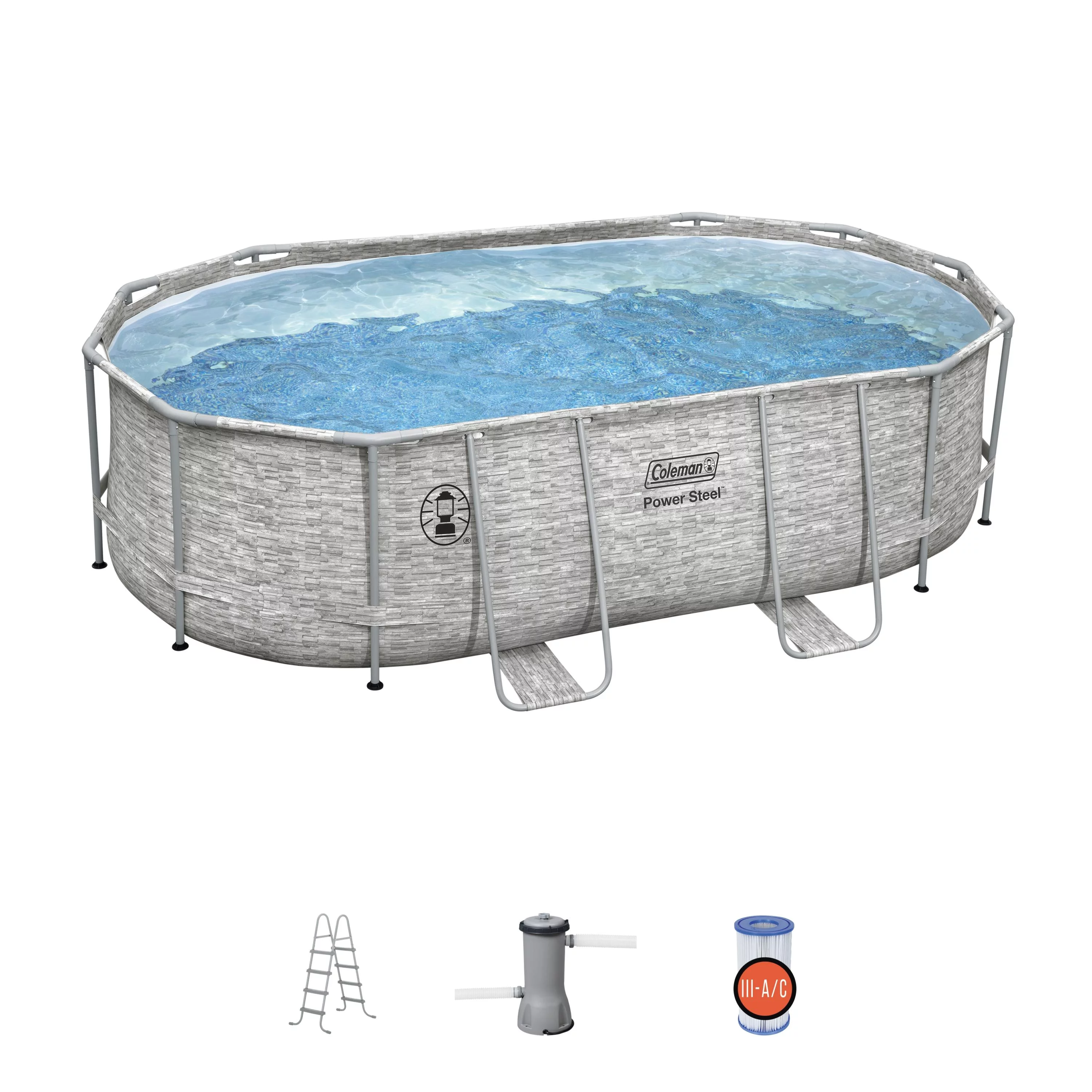 Coleman Power Steel Frame 16' x 10' x 48"  Oval Above Ground Pool Set