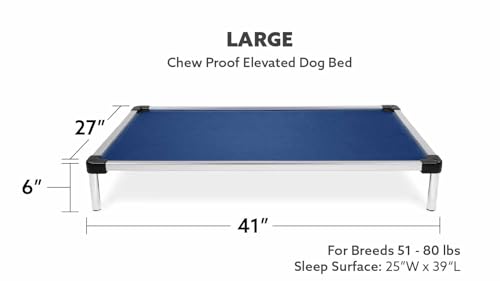 K9 Ballistics Chew Proof Mesh Elevated Dog Bed - Made for Aggressive Chewers, Indestructible Cot, Heavy Duty, 120-Day Warranty, Washable, Pre-Assembled, Fits Crates XX-Large 50"x33" Black Mesh