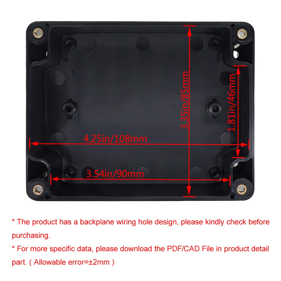 LeMotech ABS Plastic Electrical Project Case Power Junction Box, Project Box Black 10.4" x 7.2" x 3.7" (263 x 182 x 95 mm)(Pack of 1)
