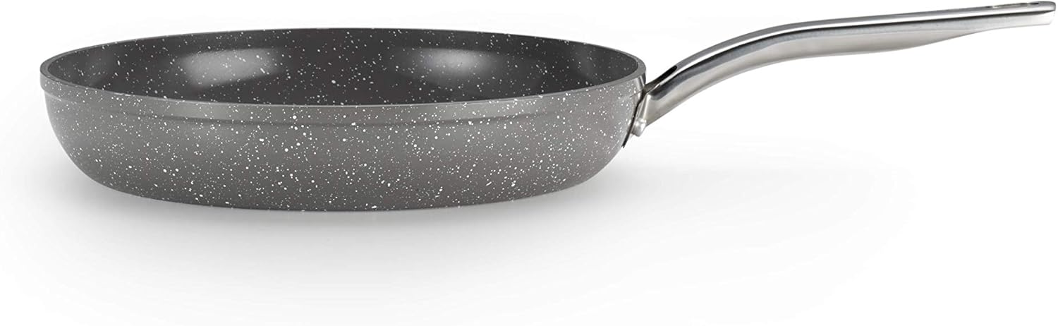 T-fal E76507 Ultimate Hard Anodized Scratch Resistant Titanium Nonstick Thermo-Spot Heat Indicator Anti-Warp Base Dishwasher Safe Oven Safe PFOA Free Saute / Fry Pan Cookware, 12-Inch, Gray