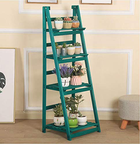 Plant Display Stand Flower Potted Rack Storage Shelves Bonsai Shelf Herb Pot Holder 4 Tier Wooden Folding Multifunctional for Indoor Garden Outdoor