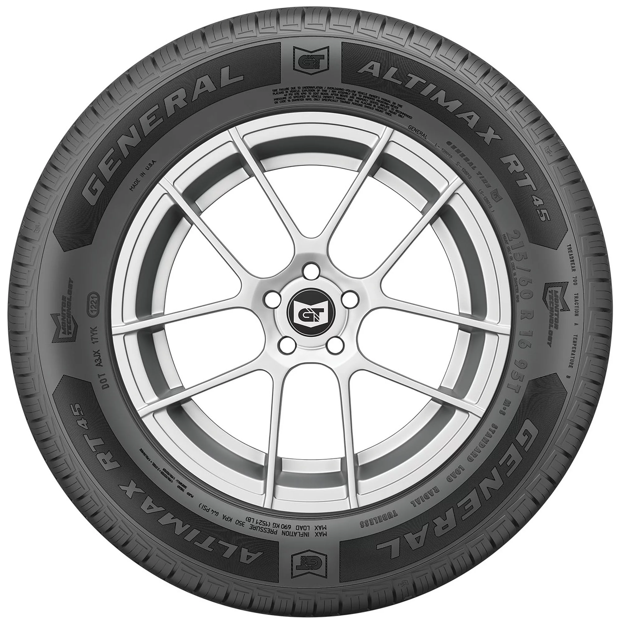 General Altimax RT45 205/70R15 96T BW All Season Tire