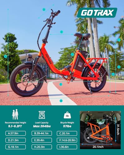 Gotrax 16" Folding Electric Bike, Max 28Miles Range(Pedal-Assist) & Speed 15.5Mph Power by Peak 500W, E-Bike with Removable Battery, Suspension & Adjustable Size, Commuter Bicycle for Adults/Teens