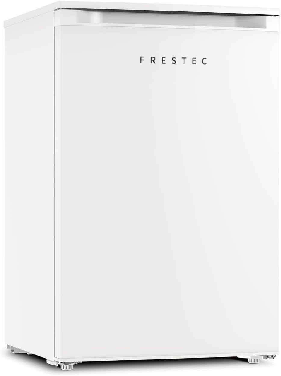 Frestec Upright Freezer, 3.4 Cu.Ft Compact Freezer, Mini Freezer with Reversible Door, Removable Shelves, White (FR 340 UF)