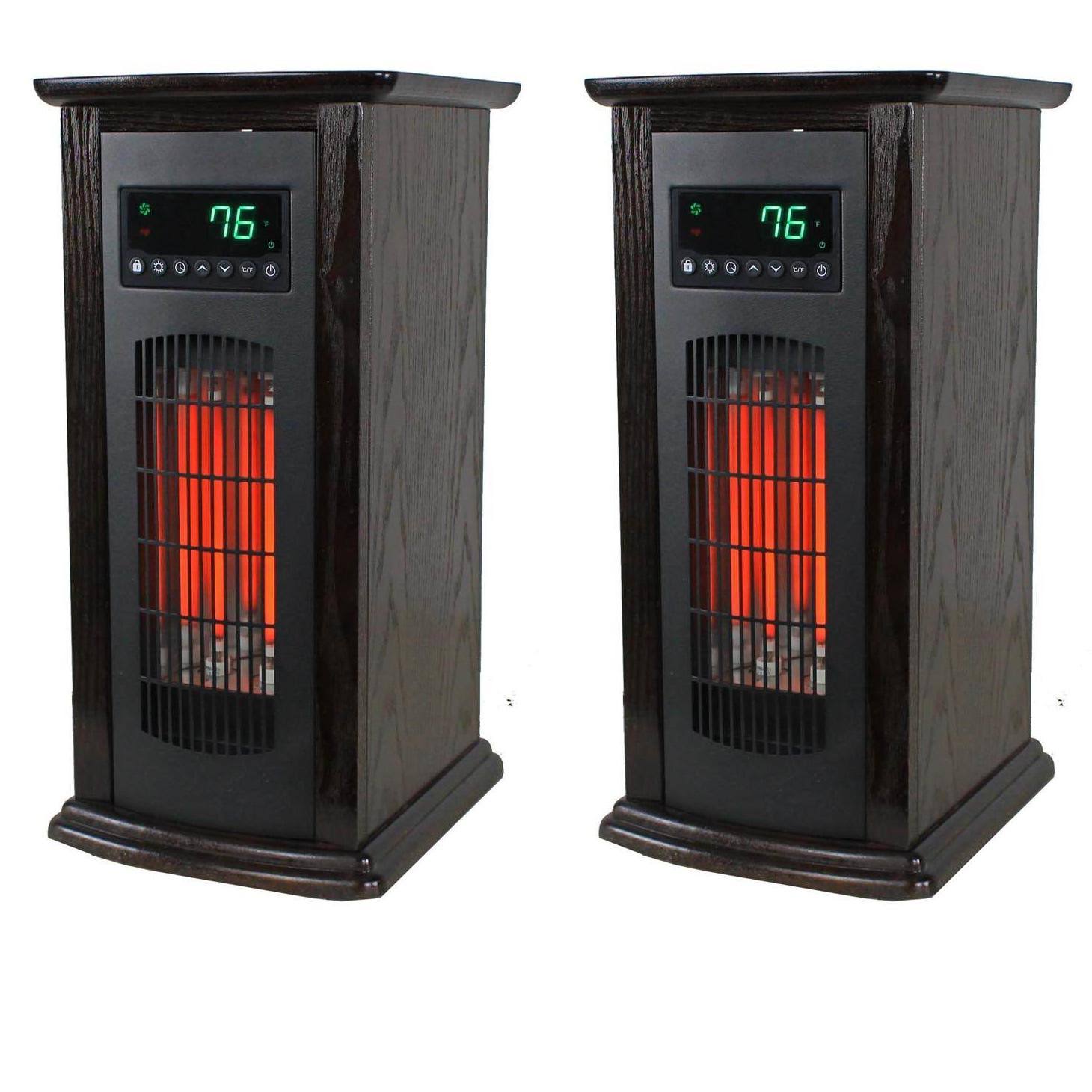 Lifesmart LifePro 3 Element Electric Infrared Quartz Tower Space Heater (Pair)