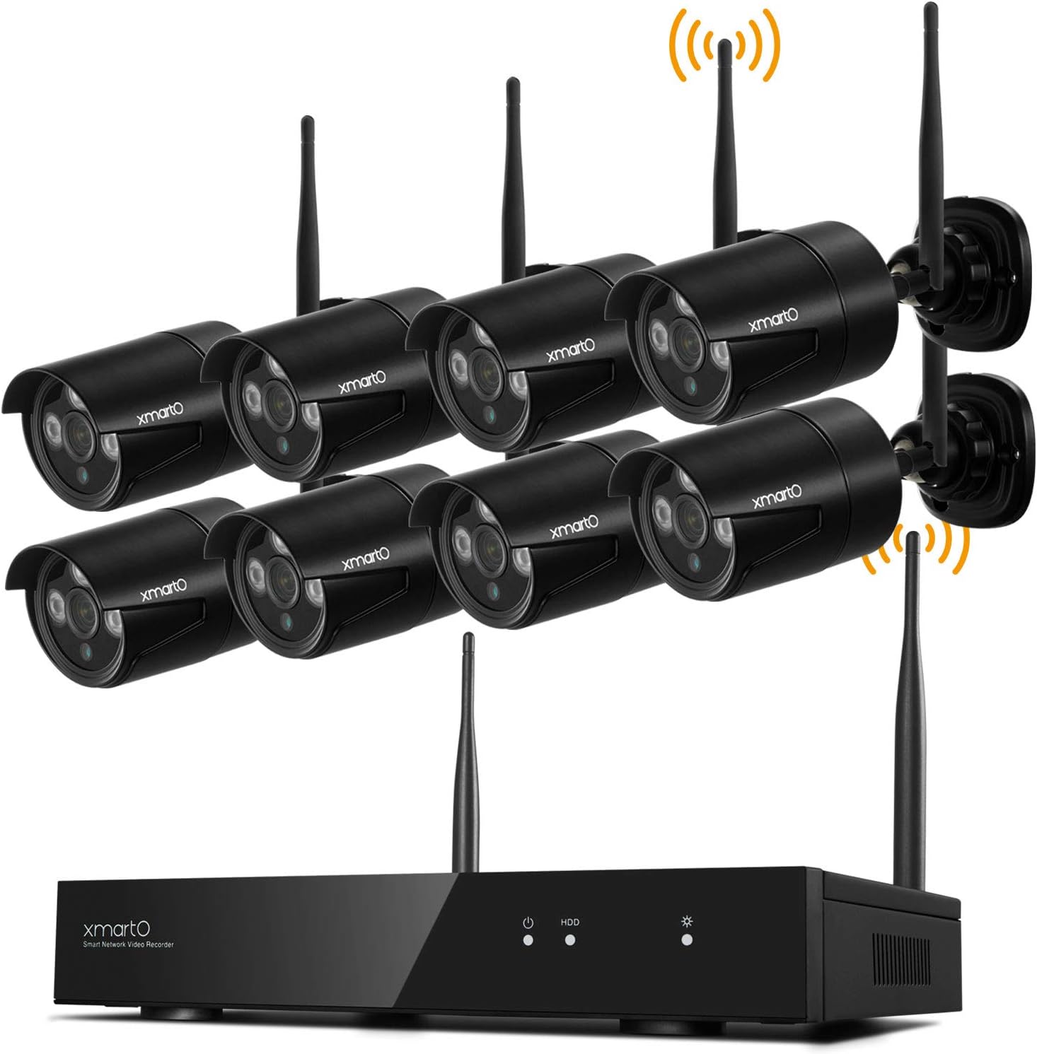 XMARTO 8CH 1080p Wireless Home Security Camera System Wireless with HD WiFi Cameras, WiFi NVR and 1TB HDD (Easy Mobile View, IR Night Vision)