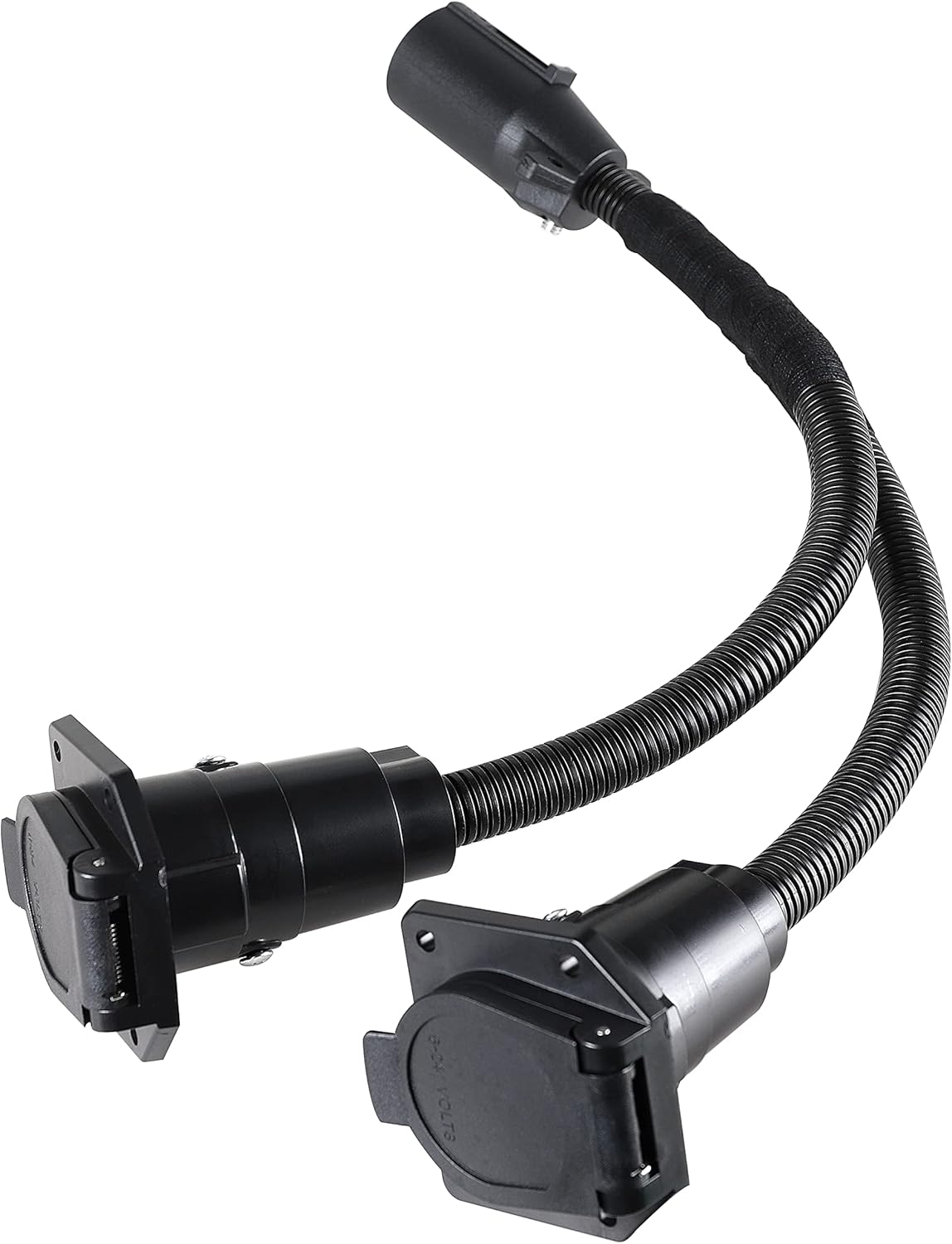 Oyviny 7 Way Y Splitter Trailer Adapter for Pulling Slide in Camper and Trailer, 7 Way Female to Dual 7 Way Male Trailer Connector 20.5 Inches Pack of 2