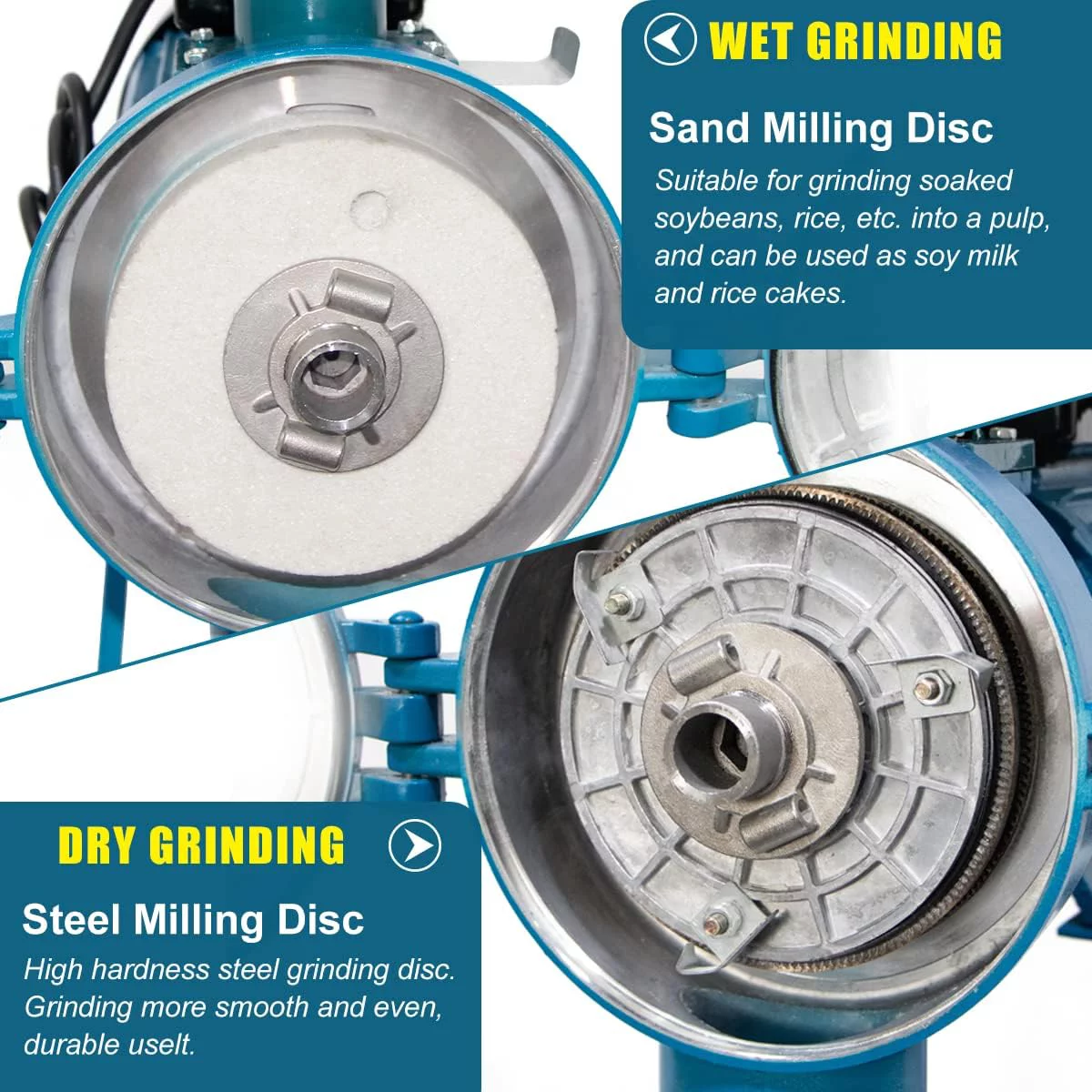 FICISOG 3000W 110V Wet&Dry Commercial Electric Heavy Duty Grain Grinder maize flour Wheat Corn Grain Mills Electric Grinder Mill