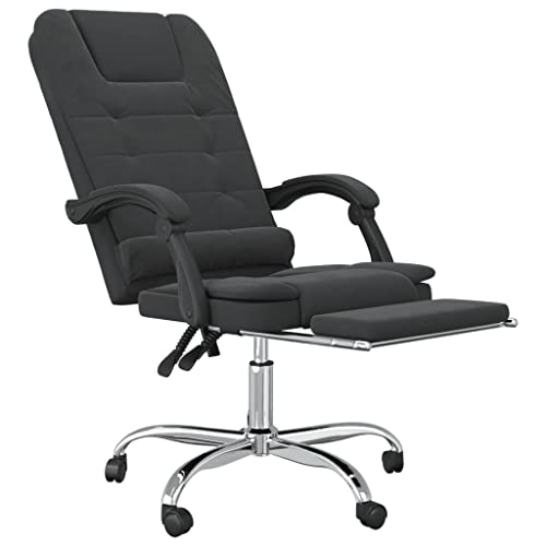 Massage Reclining Office Chair Black Velvet,Velvet Massage Reclining Office Chair with Electric Massage Function for Home and Office Convenient Design Chair, Suitable for Office