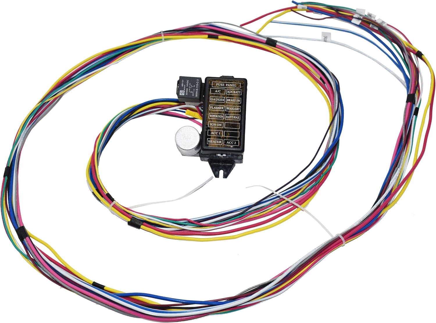 A-Team Performance - 12 Circuit Universal Wire Harness XL Wires - Compatible with Street Rods, Classic Cars, Hot Rods, Car or Truck Project Pack of 2