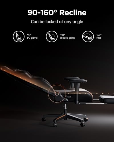 AutoFull C3 Gaming Chair Computer Chair with Ergonomic Wingless Cushion PU Leather Racing Style PC Chair with Footrest and Lumbar Support Pillow（Whirlwind）