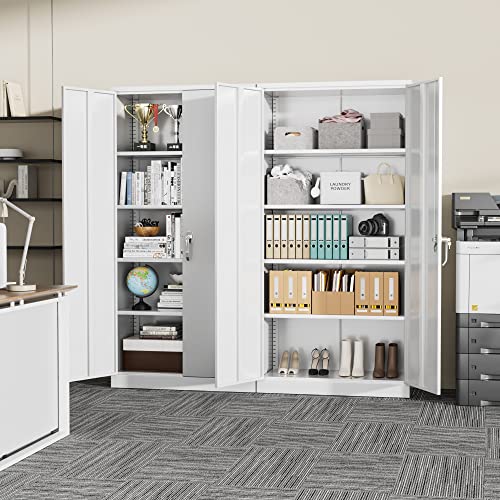 Incbruce 72” Metal Storage Cabinet, Garage Cabinets and Storage System with Doors and Shelves, Tall Lockable Tool Cabinet for Garage, Office, Home (Black)