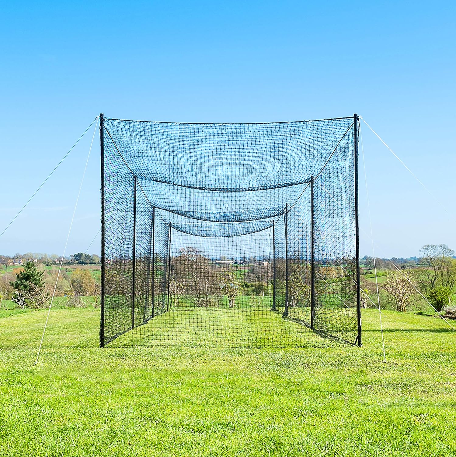 Fortress Ultimate Baseball Batting Cage [20’, 35’, 55’, 70’] | #42 Grade Net with Steel Poles | Baseball & Softball Batting Cages & Netting | Softball Batting Cage