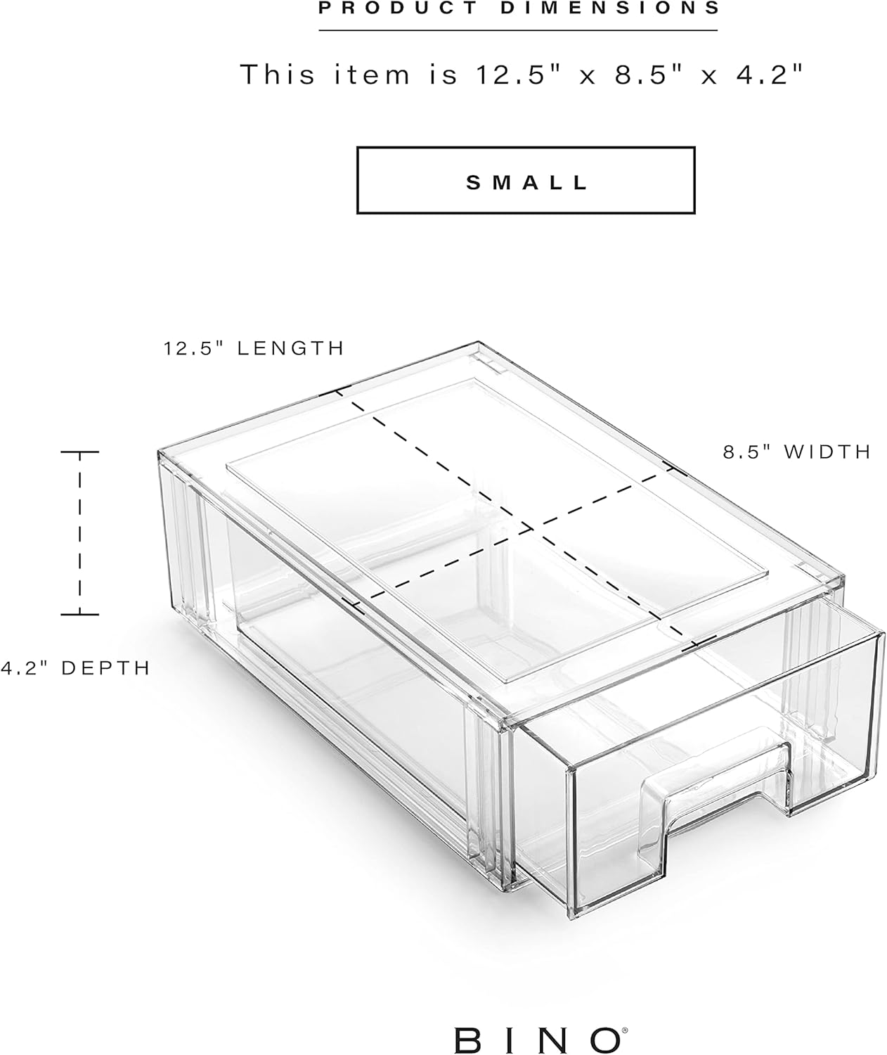 BINO | Stackable Plastic Storage Drawers, Small | THE CRATE COLLECTION | Multi-Use Storage Bins with Drawers | BPA-Free | Pantry Organization | Home Organization | Fridge Organizer | Freezer Organizer