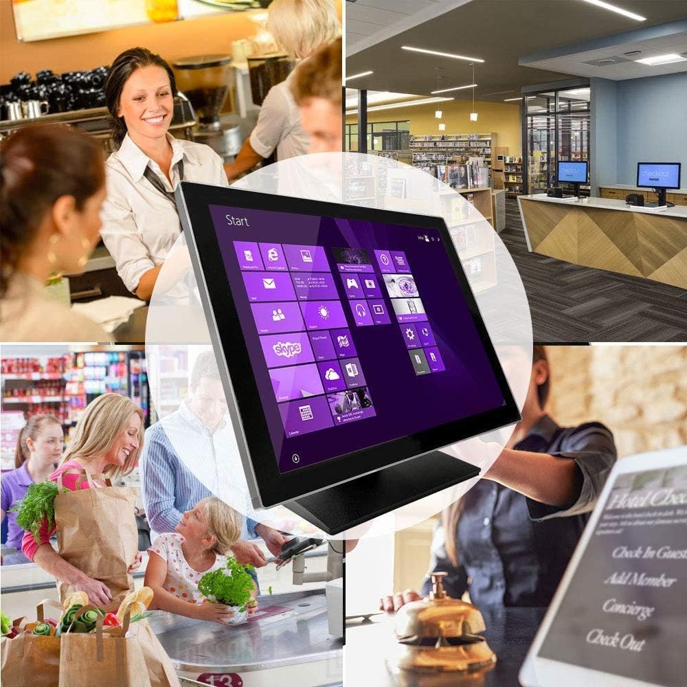 24" Capacitive LED Backlit Multi-Touch HDMI VGA Monitor with 16:9 Display 1080p, True Flat Seamless Design Touchscreen, Great for Office, POS, Retail, Restaurant