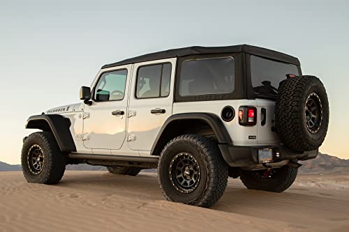 RockTrix RT114 18 inch Wheel Compatible with Jeep Wrangler JK JL 18x9 5x5 Wheels (-12mm Offset, 4.5in Backspace) 5x5 PCD, 71.5mm Bore, Black Wheels, Also fits Gladiator JT Rims