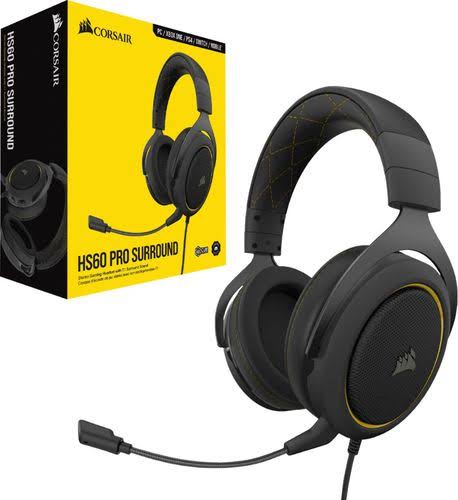 Corsair HS60 Pro Surround Gaming Headset - Yellow