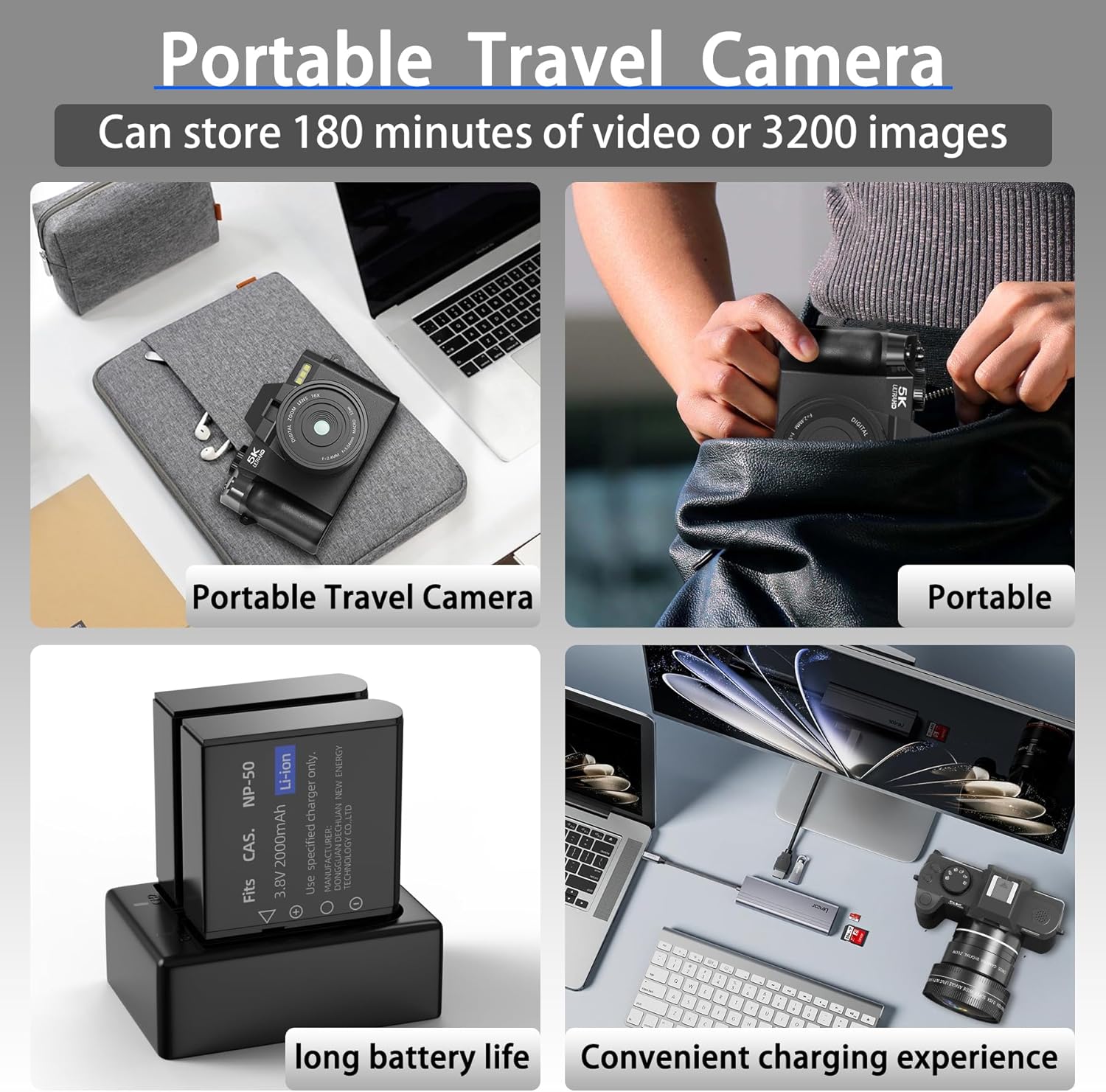 NBD Digital Cameras for Photography 5K,48MP Autofocus Vlogging Camera for YouTube with 32GB TF Card & 2 Batteries,16X Zoom Anti-Shake Video Camera with 52mm Wide Angle and Macro Lens