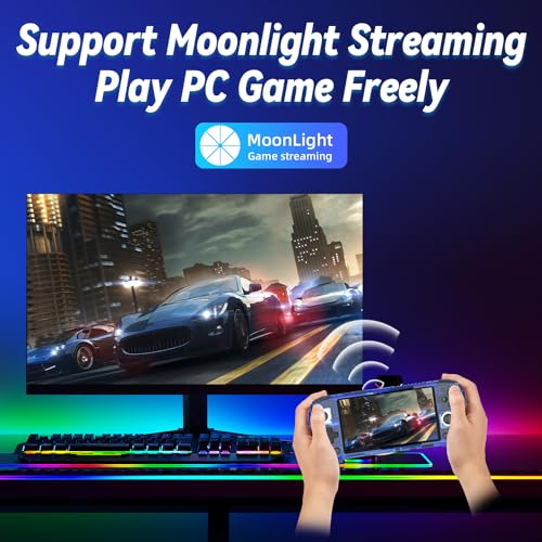 RG556 Handheld Retro Gaming Console 28 Emulators 42K+ Preloaded Games 5.48” AMOLED Display Android 13 Unisoc T820 8K TV Output Portable Video Game Console for Kids & Adults (Blue-256G)