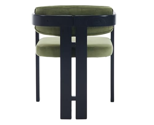 chairus Modern Dining Chairs Set of 4 PU Leather Dining Room Chairs Upholstered Cushion Walnut Wood Frame, Black