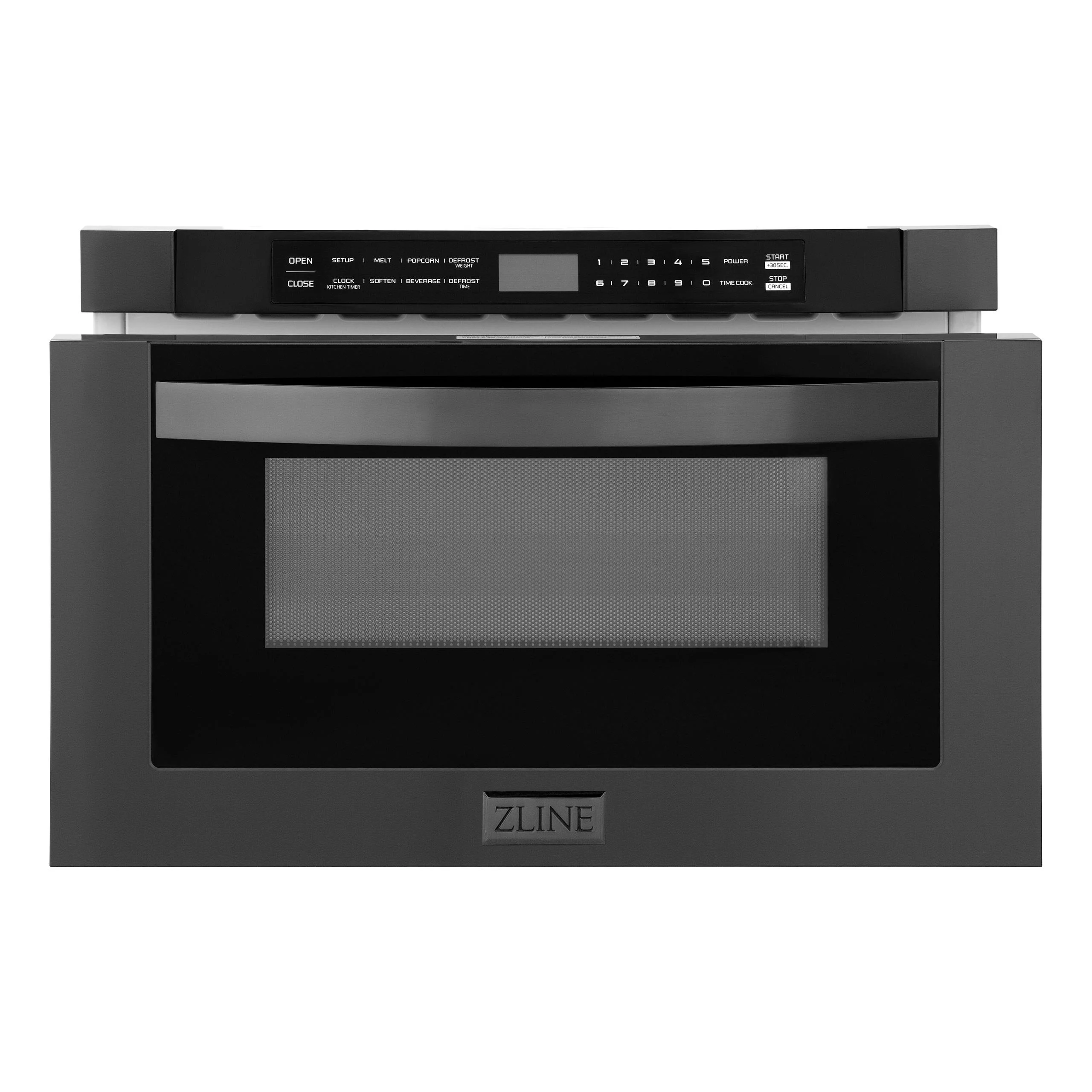 ZLINE 24" 1.2 cu. ft. Microwave Drawer in Black Stainless Steel