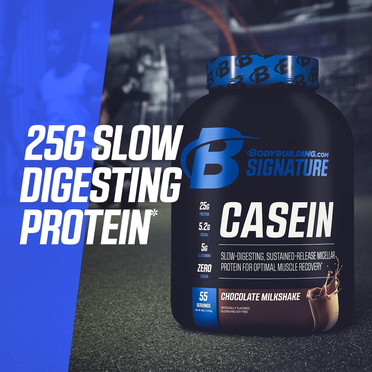 Bodybuilding Signature Casein Protein Powder | Vanilla Slow Release Micellar Casein | Rich in Amino Acid | 4lbs, 55 Servings Pack of 2