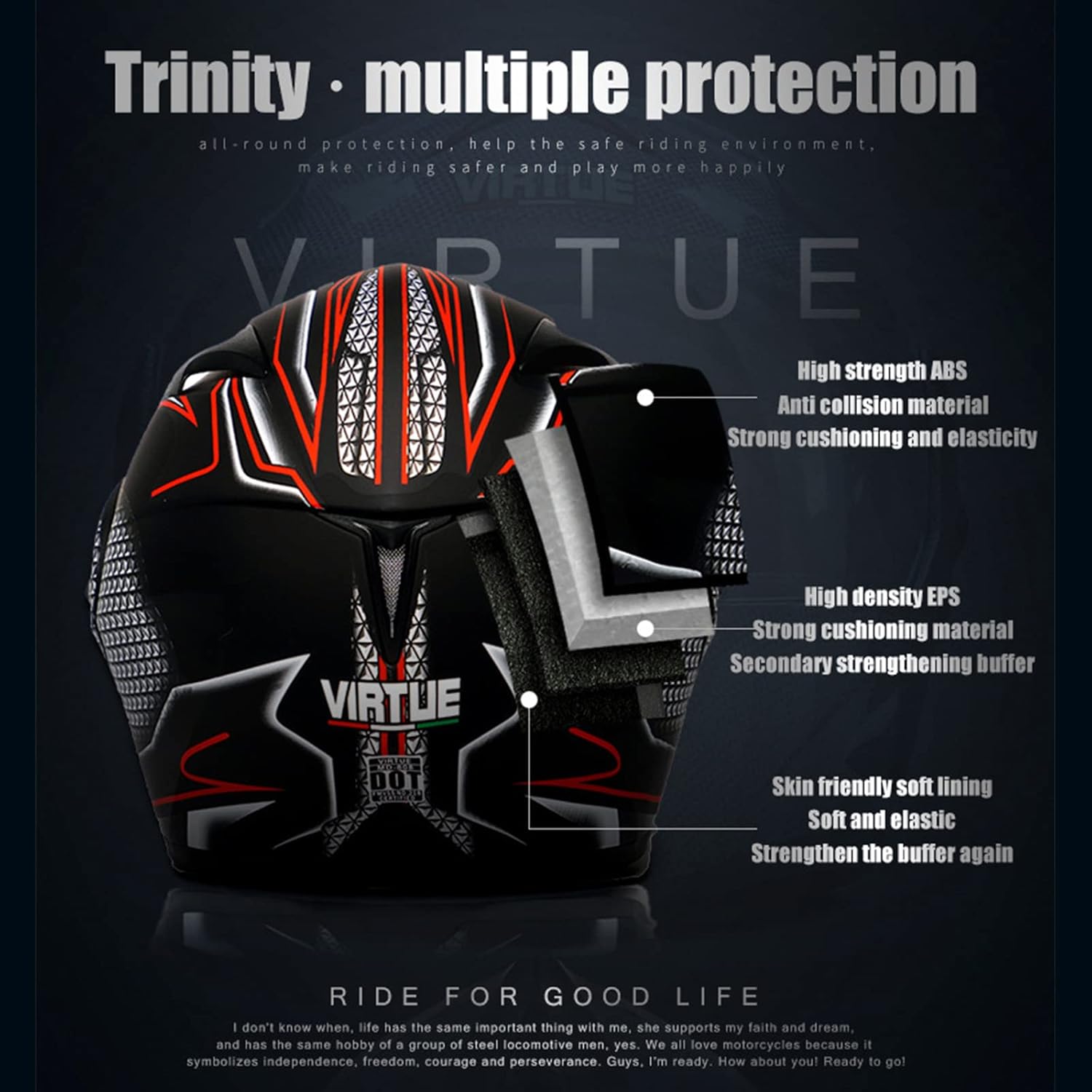 Bluetooth Integrated Modular Flip up Full Face Motorcycle Helmet Sun Shield DOT/ECE Approved Adult Youth Men Women Cool Motorbike Helmets,A2,M