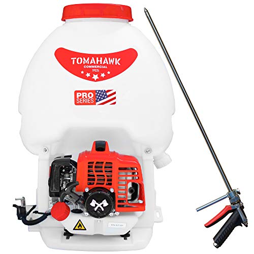 Tomahawk 5 Gallon Gas Power Backpack Sprayer 435 Pressure for Insecticide Fertilizer Bugs Weeds Mosquitoes and Ticks with Mist Attachment