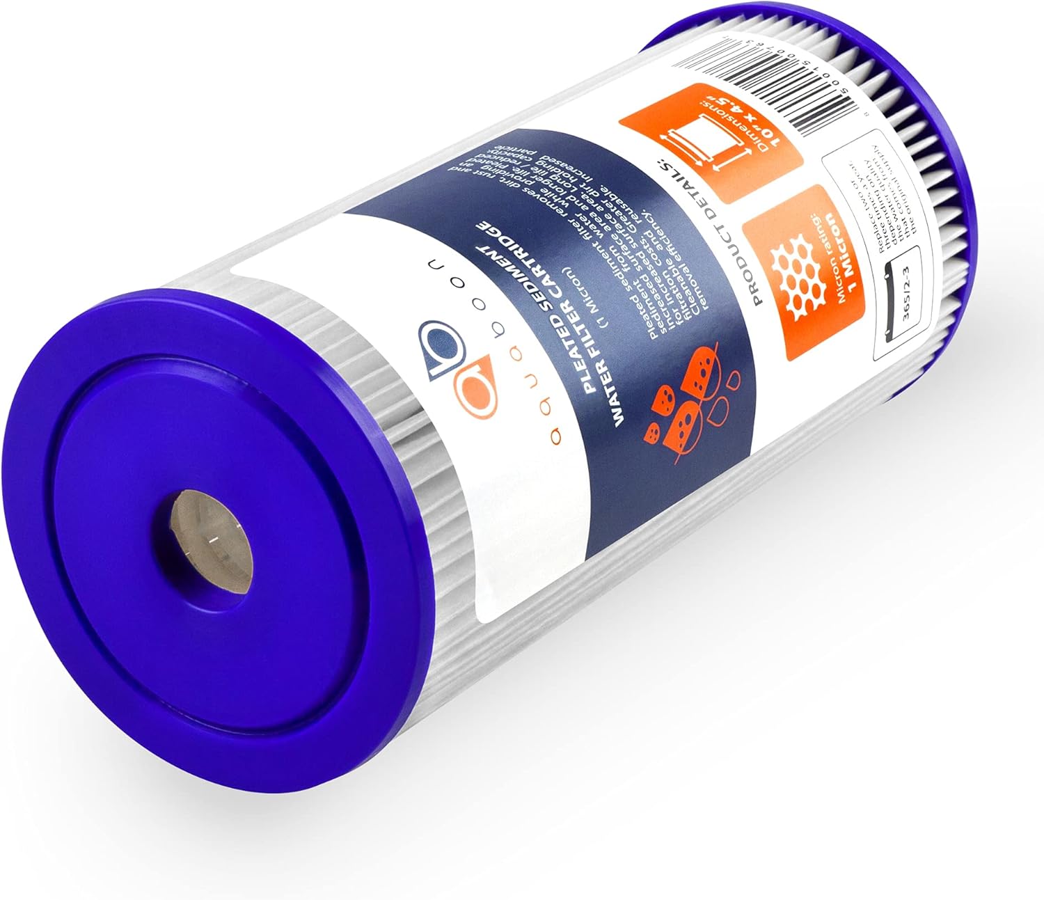 Aquaboon 1 Micron 10 Pleated Sediment Water Filter Replacement Cartridge | Whole House Sediment Filtration | Compatible with FM-10-1, ECP1, FM-10-1A, HDC3001, WPC1FF975, 4-Pack