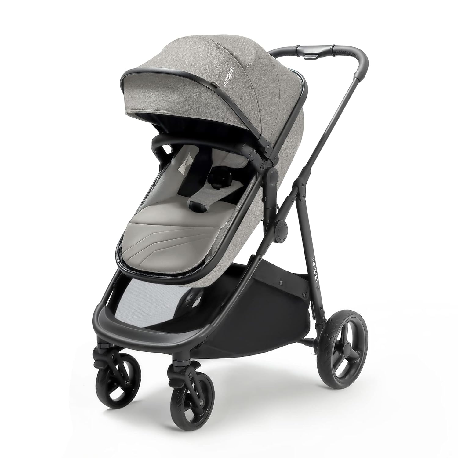 Mompush Wiz, Baby Stroller with True Bassinet Mode for Newborn and Toddler, Convertible Carriage Bassinet to Stroller, Reversible Seat, Foot Cover and Rain Cover Included, Large Storage Space
